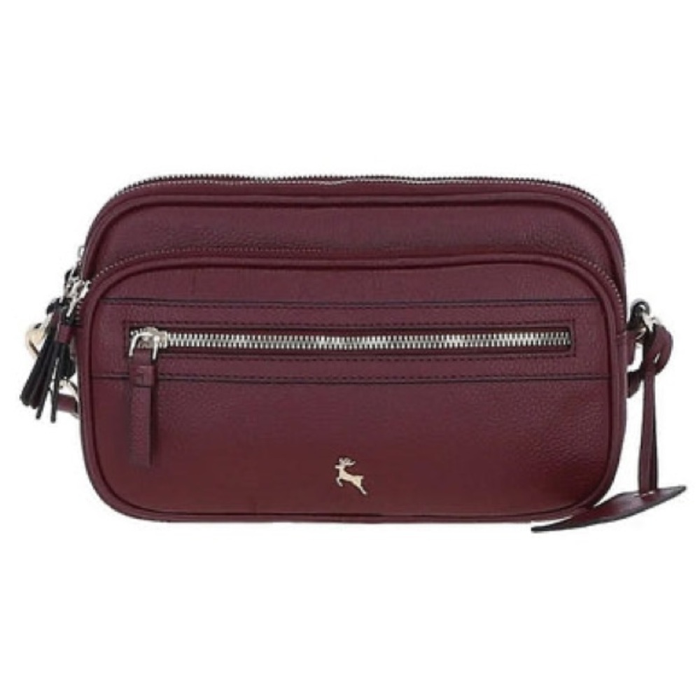 NWT Ashwood Leather Ladies Box Bag in Wine